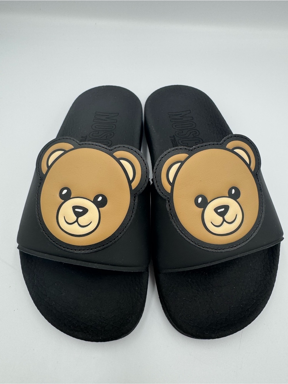 Moschino Kids Teddy Appliqué Slides black EU 33/34 NWT